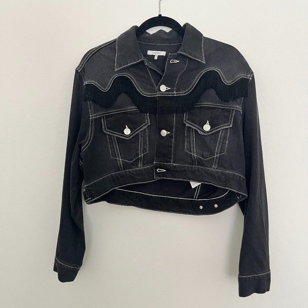 GANNI Cropped Western Jean Jacket
